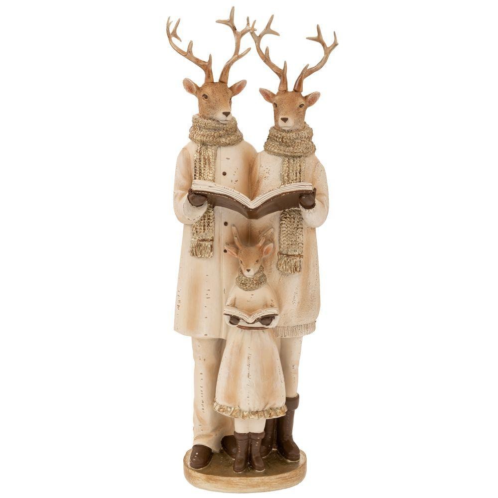 CORO FAMILIARE CON RENNA BIANCA 15X11X42CM